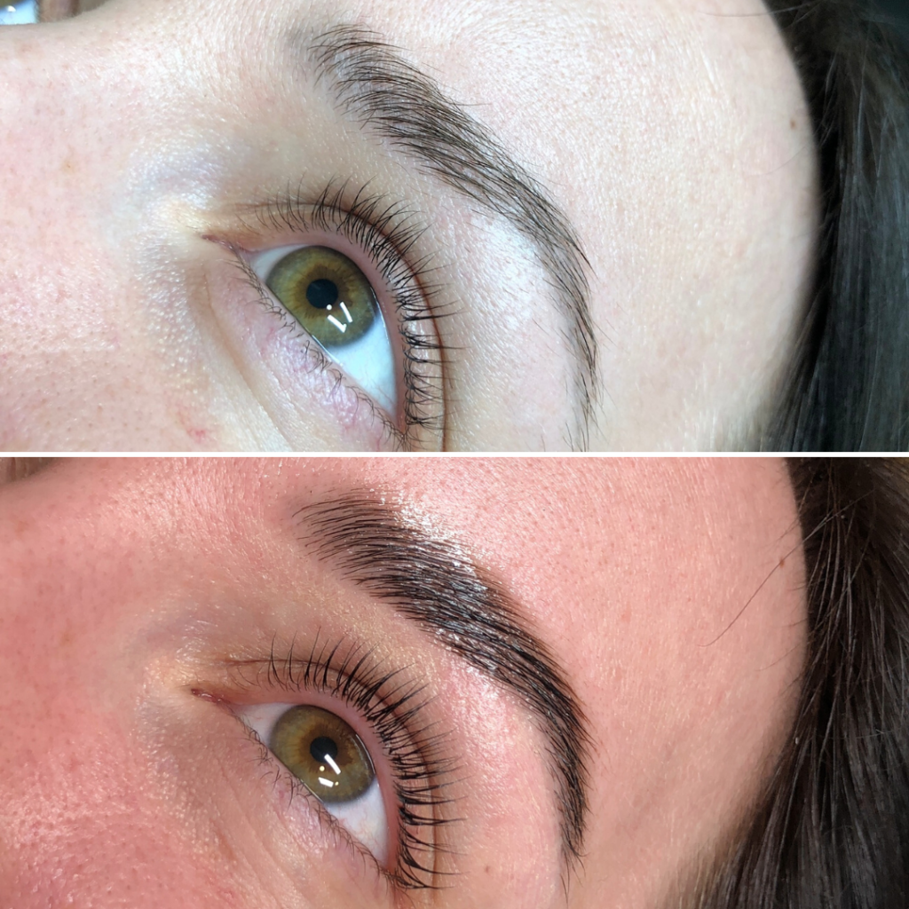 Lash lift in laminacija obrvi